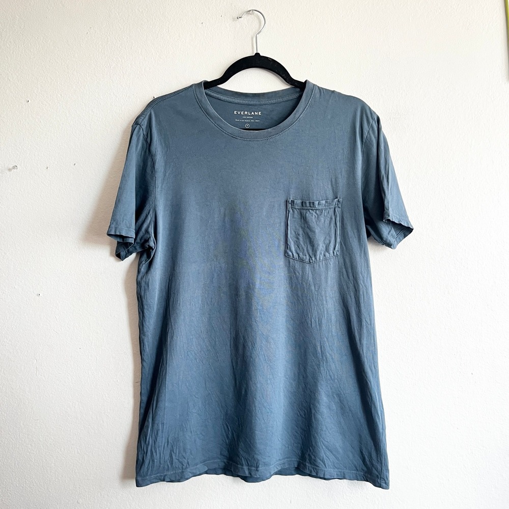 Everlane Mens Size Medium Blue Crew Neck‎ T-Shirt 100% Cotton - Picture 1 of 5